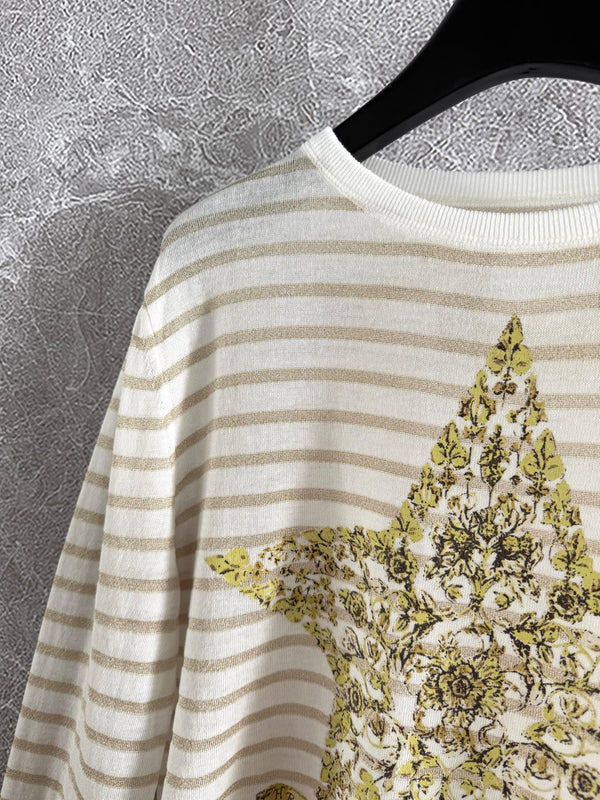 CD Lucky Star Gilded Sweater Beige Yellow Linen Viscose