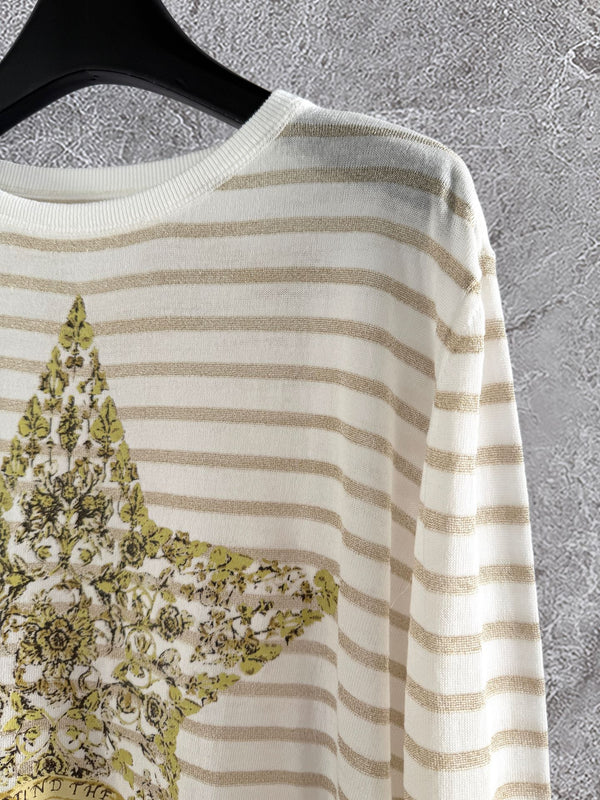 CD Lucky Star Gilded Sweater Beige Yellow Linen Viscose