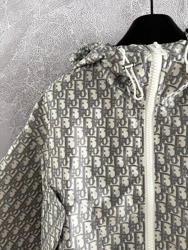 CD Monogram Jacket Gray mix Beige Polyester