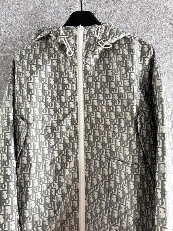 CD Monogram Jacket Gray mix Beige Polyester