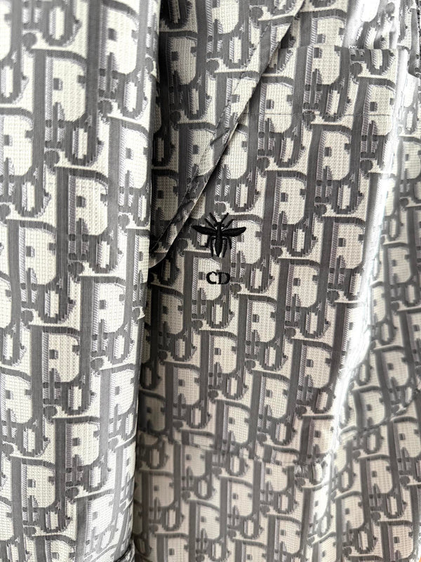 CD Monogram Jacket Gray mix Beige Polyester