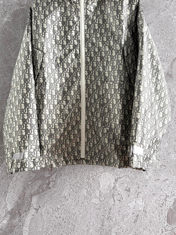 CD Monogram Jacket Gray mix Beige Polyester