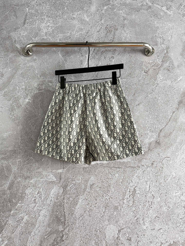 CD Monogram Culottes Gray mix Beige Polyester