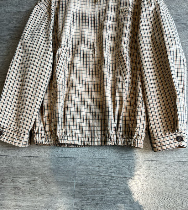 Miu Miu 25 Plaid Stand-up Collar Jacket Katun Pelapis