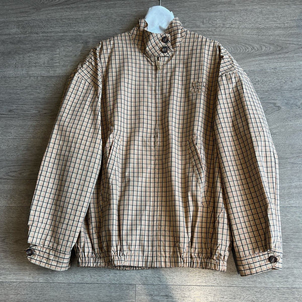 Miu Miu 25 Plaid Stand-up Collar Jacket Katun Pelapis