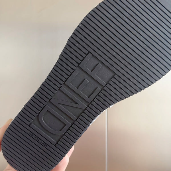 Ciabatte flatform in tela grigio scuro blu FF Sunshine 65