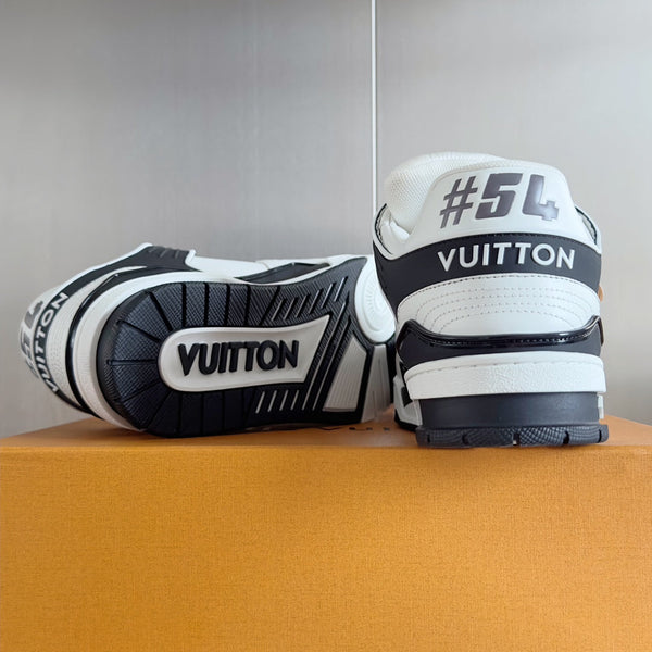 Sneaker LV Trainer 30mm Bianco Mix Nero Pelle di Vacchetta