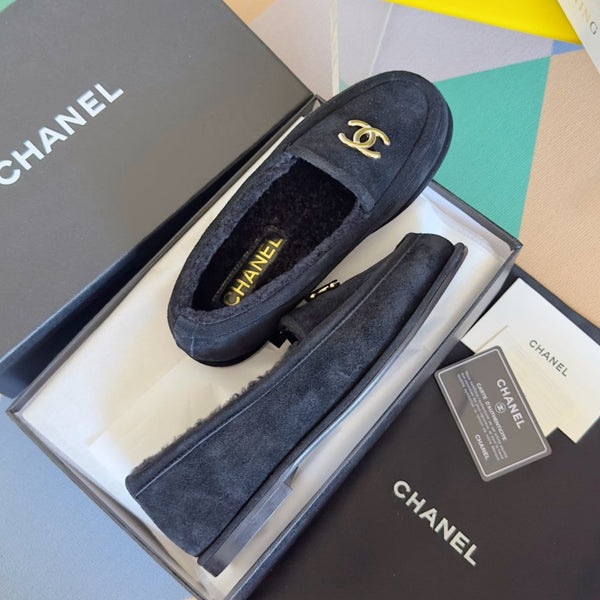 CC Moccasins 15mm Black Suede