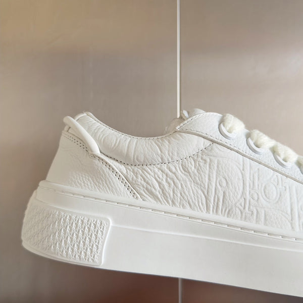 CD B33 Sneaker 40mm Monogramma Bianco Pelle di Vacchetta