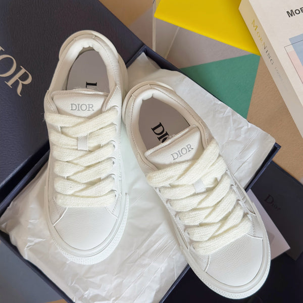 CD B33 Sneaker 40mm Monogramma Bianco Pelle di Vacchetta