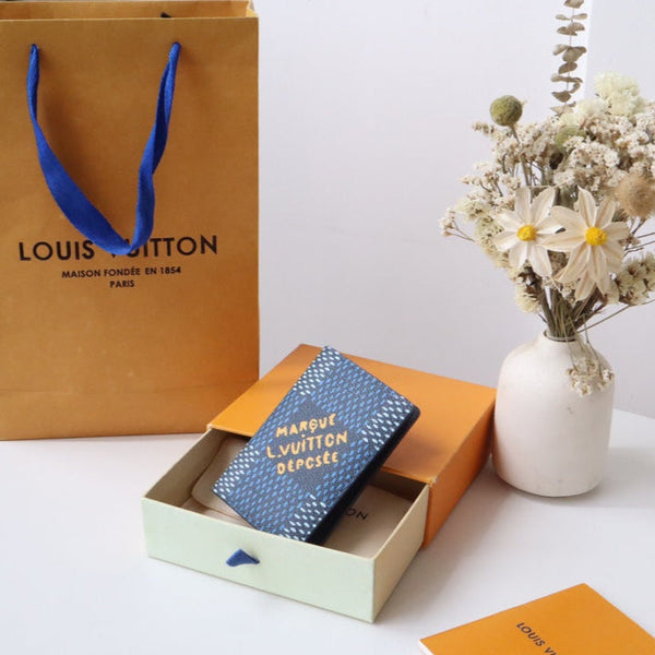 LV Pocket Wallet Blue Damier Heritage Canvas 217107