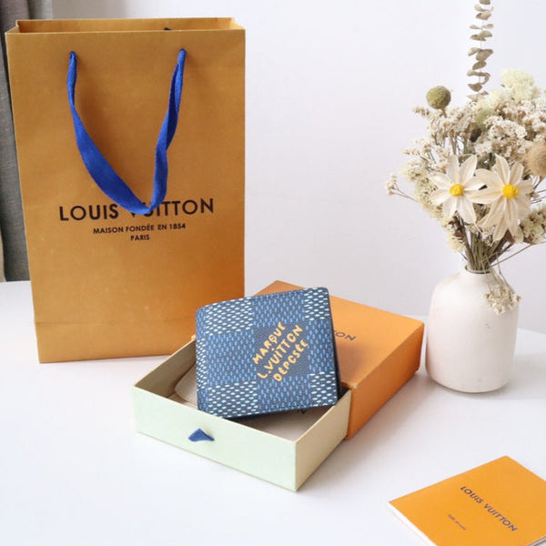 LV Multiple Wallet Blue Damier Heritage Canvas 217108