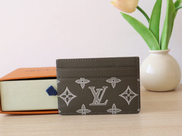 LV Double Card Holder Anthracite Grey Monogram Cowhide 224280