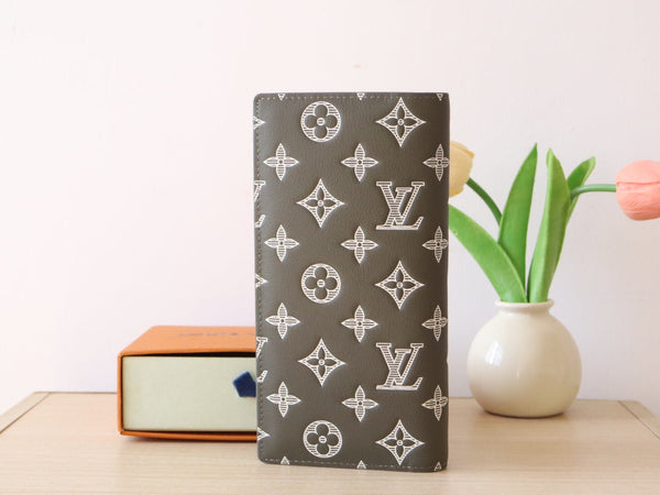 LV M12502 Brazza Wallet Anthracite Grey Monogram Cowhide 224283