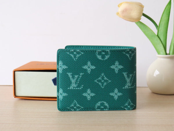 LV Multiple Wallet Green Monogram Heritage Canvas 224165