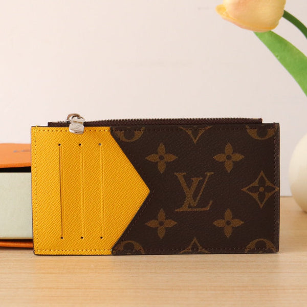 LV Zipper Card Holder Yellow Monogram Canvas & Calfskin 224123