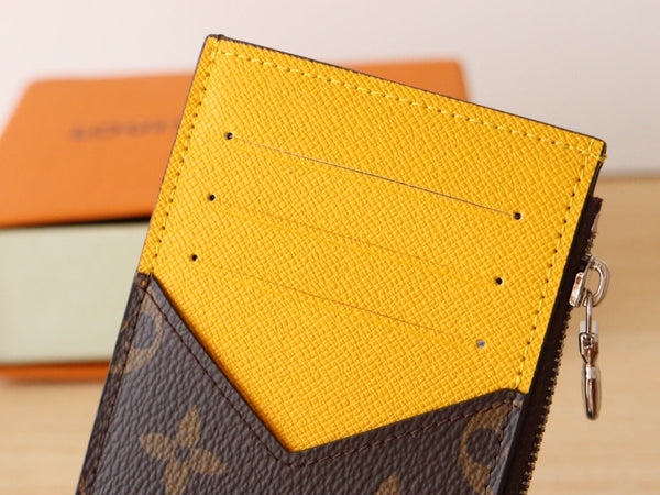 LV Zipper Card Holder Yellow Monogram Canvas & Calfskin 224123