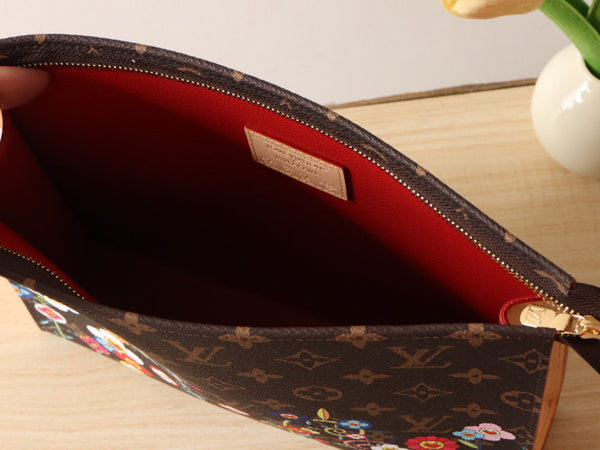 LV x TM Toiletry Pouch Brown Monogram Flower Motifs Canvas