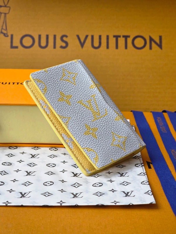 LV M14769 Pocket Organizer Gray Yellow Monogram Glow Canvas & Cowhide