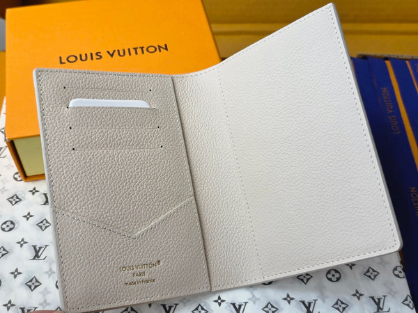 LV M25917 Passport Cover Dream Beige Embossed Grained Cowhide