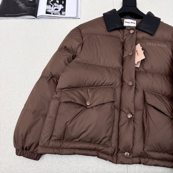 Miu Miu 25 Down Jacket Brown Polyester 298293