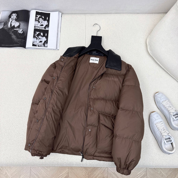 Miu Miu 25 Down Jacket Brown Polyester 298293