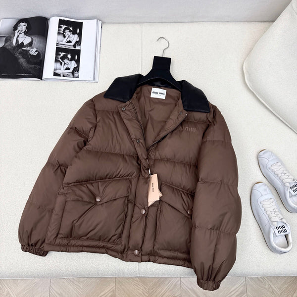 Miu Miu 25 Down Jacket Brown Polyester 298293