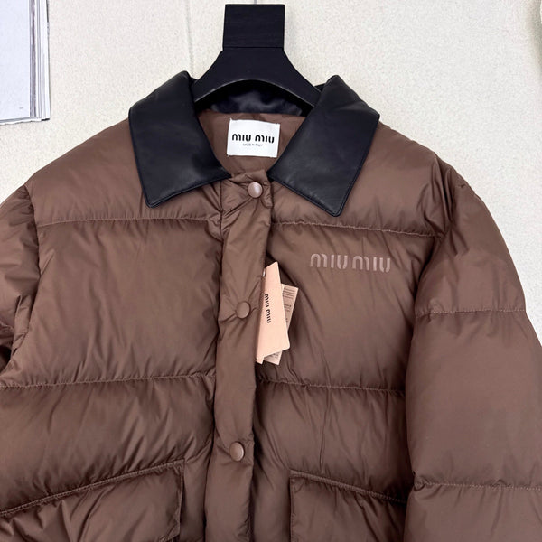 Miu Miu 25 Down Jacket Brown Polyester 298293
