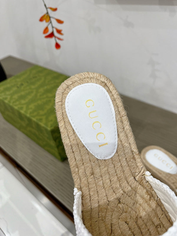 GG INTERLOCKING G ESPADRILLE WHITE FABRIC