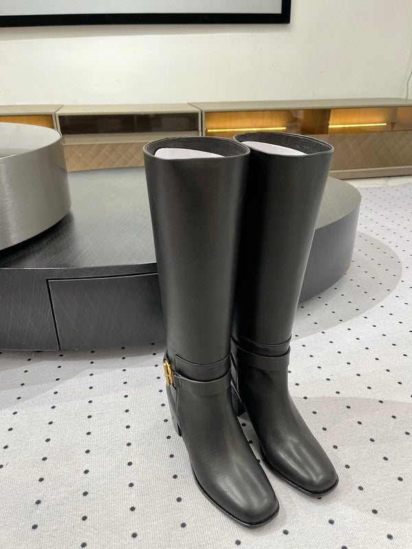 Stivale HM Justine 60 in pelle di vacchetta nera 954913