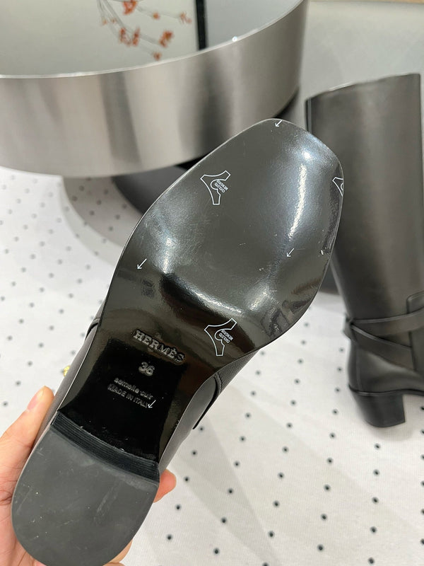 Stivale HM Justine 60 in pelle di vacchetta nera 954913