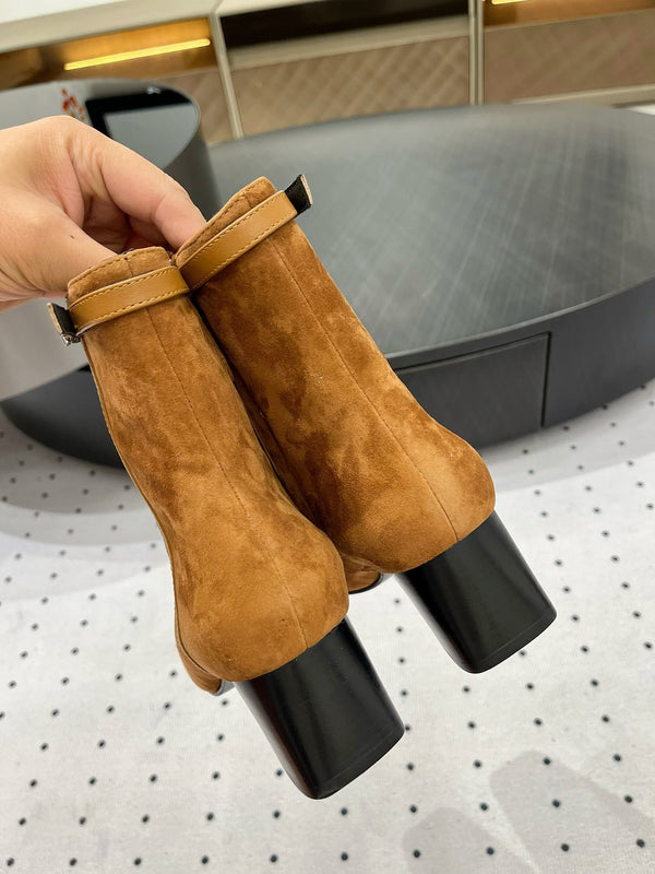 HM Hommage Ankle Boot 50mm Brown Orange Suede 954737