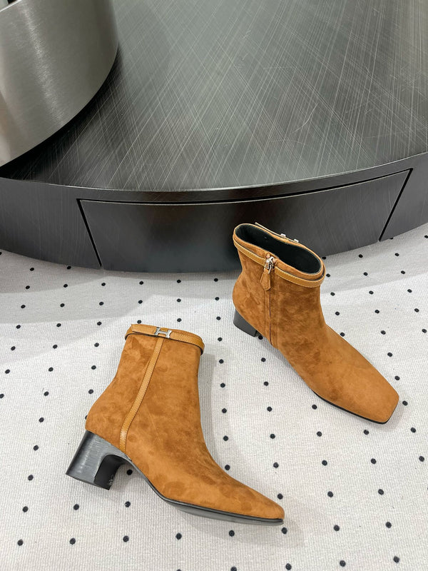 HM Hommage Ankle Boot 50mm Brown Orange Suede 954737