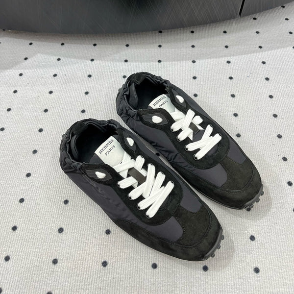 HM Sneaker 10mm In Black Grey Suede And Windbreaker Fabric  954752