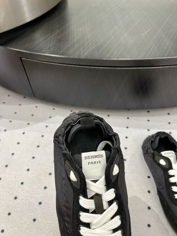 HM Sneaker 10mm In Black Grey Suede And Windbreaker Fabric  954752