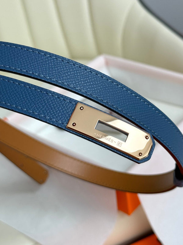 HM Kelly Belt 18mm Blue Epsom Leather