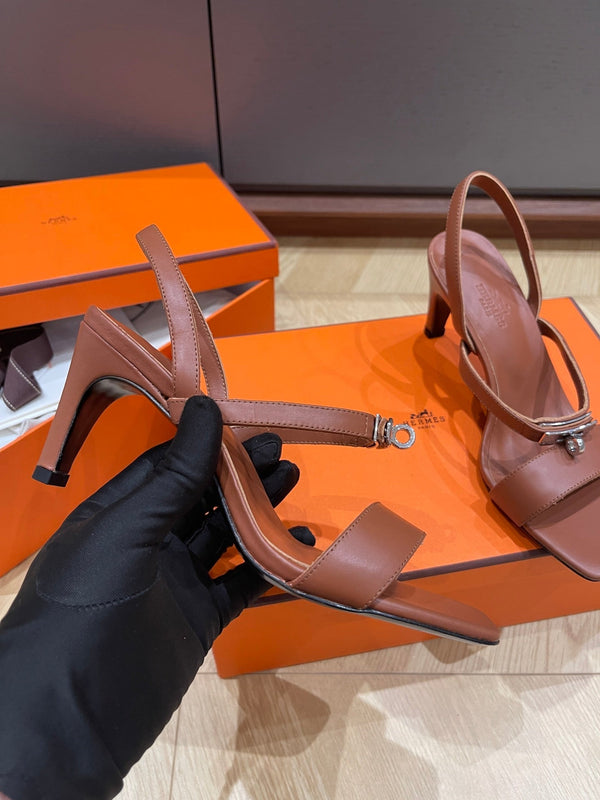 SANDALO GLAMOR 75 IN PELLE DI VITELLO CIOCCOLATO