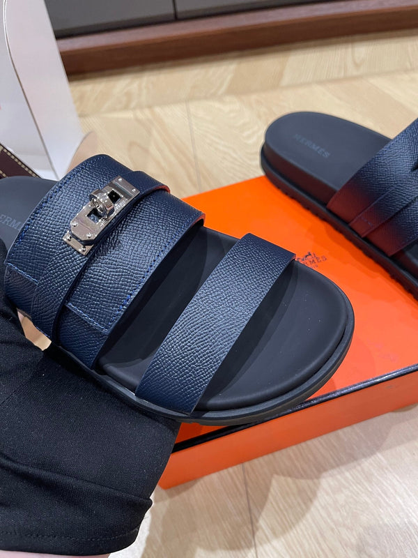 Sandalo HM 25 Jackson in pelle di vitello grana blu scuro