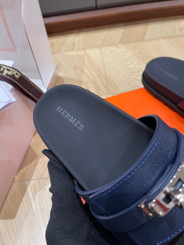 Sandalo HM 25 Jackson in pelle di vitello grana blu scuro