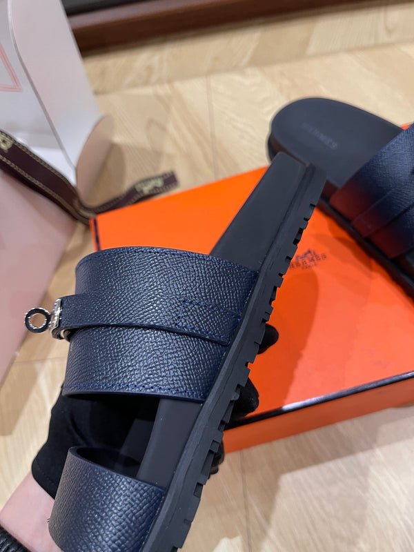 Sandalo HM 25 Jackson in pelle di vitello grana blu scuro