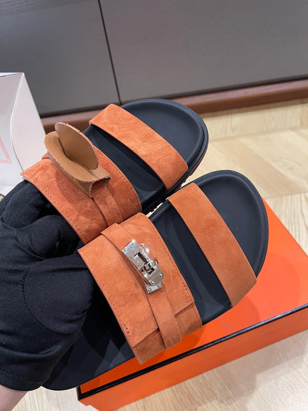 Sandalo HM 25 Jackson in pelle di vitello scamosciata marrone