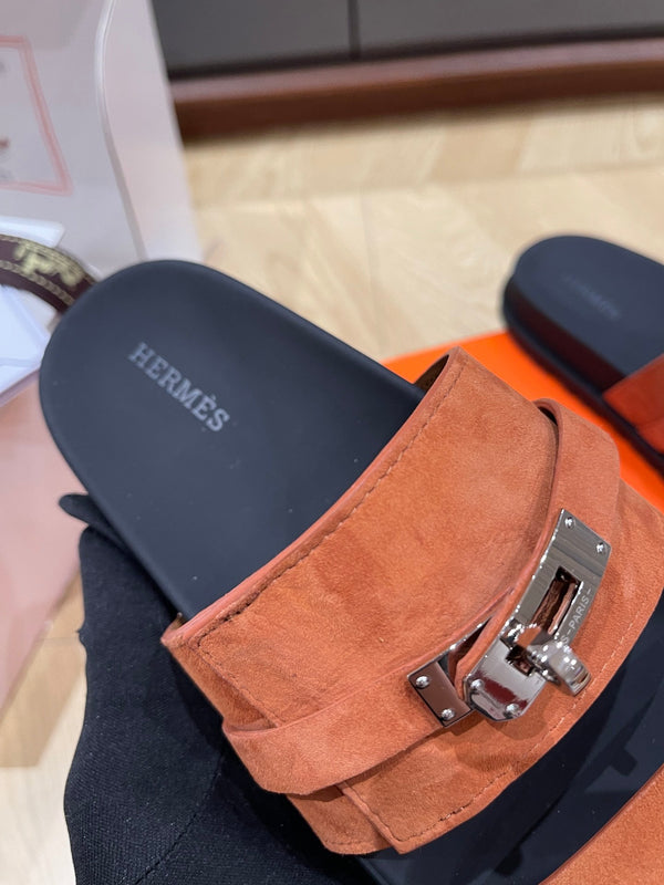 Sandalo HM 25 Jackson in pelle di vitello scamosciata marrone