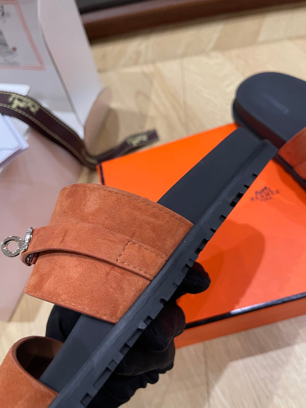 Sandalo HM 25 Jackson in pelle di vitello scamosciata marrone