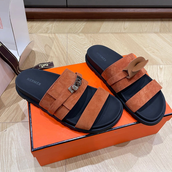 Sandalo HM 25 Jackson in pelle di vitello scamosciata marrone