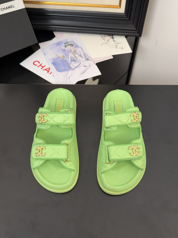 CC 25 Dad Sandal Mule Green Calfskin