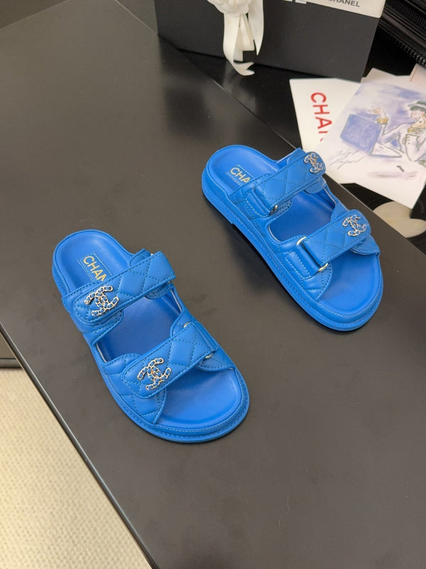 CC 25 Dad Sandal Mule Blue Calfskin