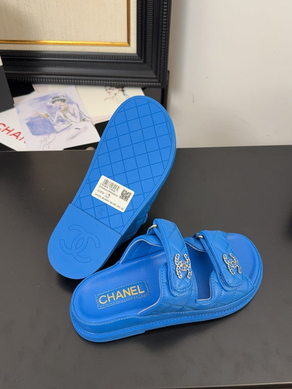 CC 25 Dad Sandal Mule Blue Calfskin