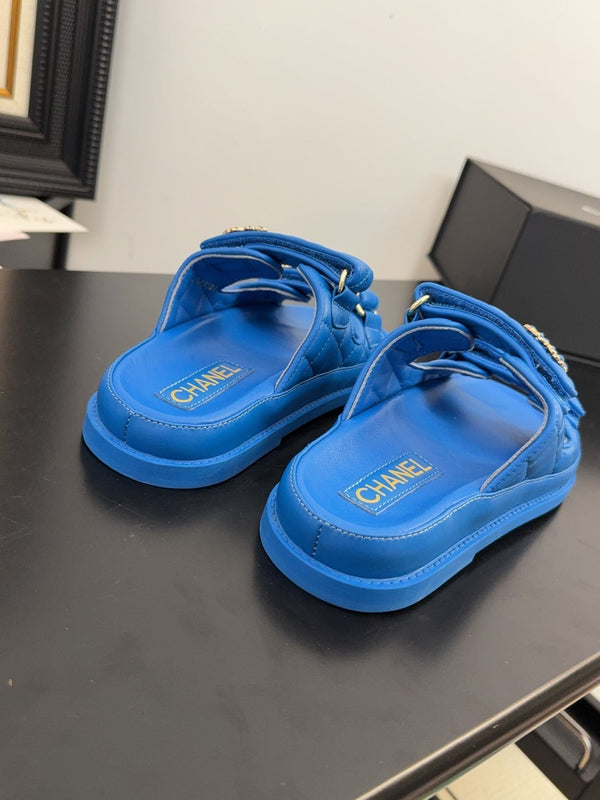 CC 25 Dad Sandal Mule Blue Calfskin