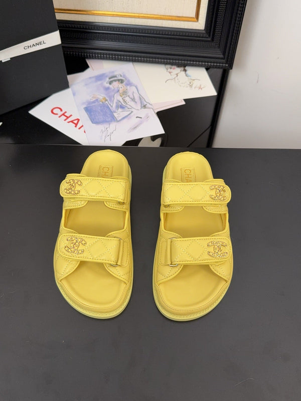 CC 25 Dad Sandal Mule Yellow Calfskin