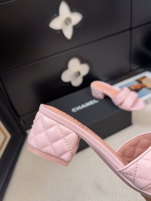 CC 25C Mule Sandal 45mm Open Heel Pink Lambskin 233494